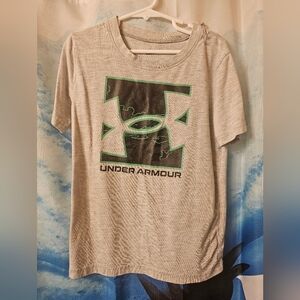 Under Armour Heather Gray T-Shirt with Green Logo